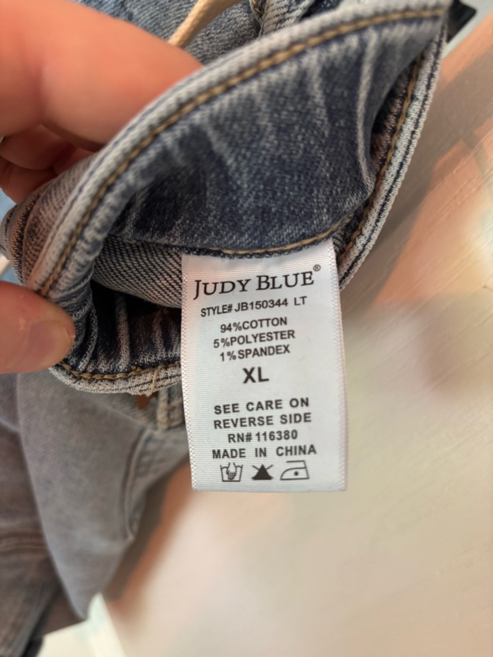 Judy Blue Light Blue Denim Jean Shorts with Drawstring - Picture 7 of 8